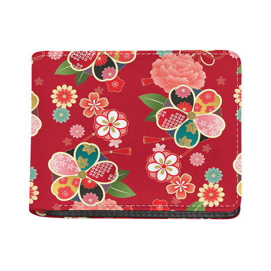 Japanese Kimono Pattern Print Bifold Wallet