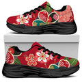 Japanese Kimono Pattern Print Black Chunky Shoes