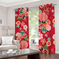 Japanese Kimono Pattern Print Dimout Grommet Curtains