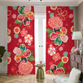 Japanese Kimono Pattern Print Dimout Pencil Pleat Curtains