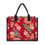 Japanese Kimono Pattern Print Canvas Tote Bag