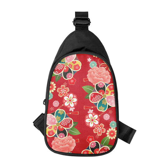 Japanese Kimono Pattern Print Chest Bag