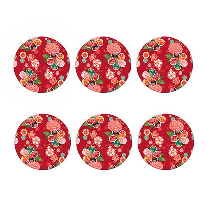 Japanese Kimono Pattern Print Coaster Set
