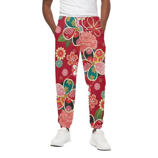 Japanese Kimono Pattern Print Cotton Pants