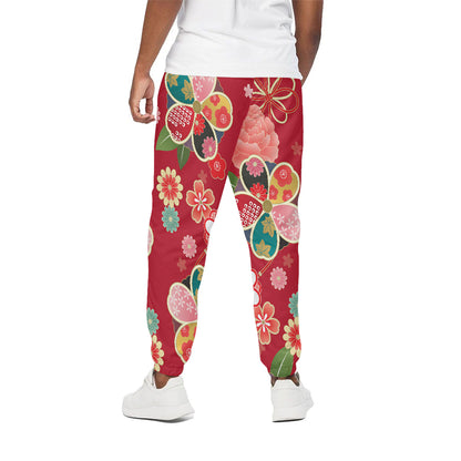Japanese Kimono Pattern Print Cotton Pants