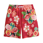 Japanese Kimono Pattern Print Cotton Shorts