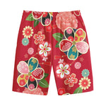 Japanese Kimono Pattern Print Cotton Shorts