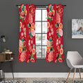 Japanese Kimono Pattern Print Grommet Curtain Panels