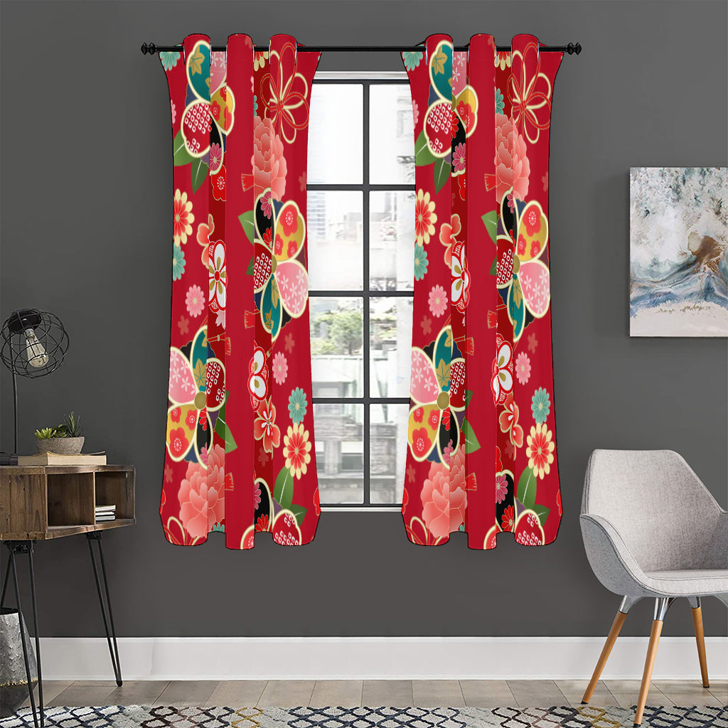 Japanese Kimono Pattern Print Curtain