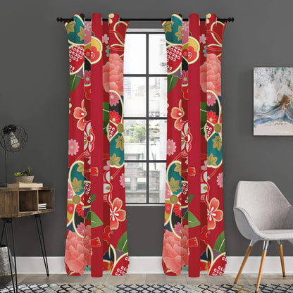 Japanese Kimono Pattern Print Curtain