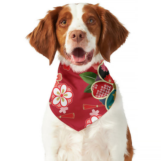 Japanese Kimono Pattern Print Dog Bandana