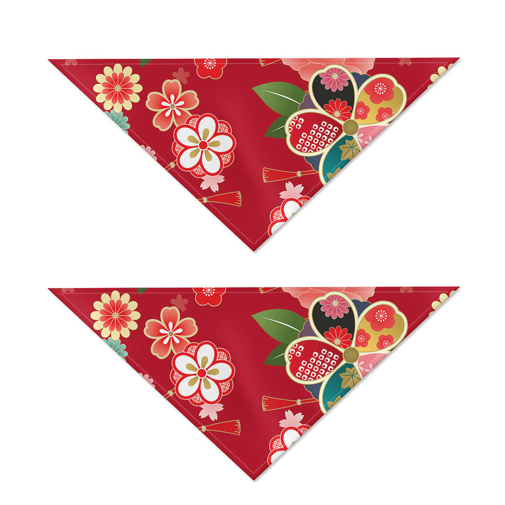 Japanese Kimono Pattern Print Dog Bandana