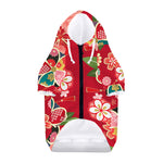 Japanese Kimono Pattern Print Dog Zip Up Hoodie