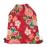 Japanese Kimono Pattern Print Drawstring Bag