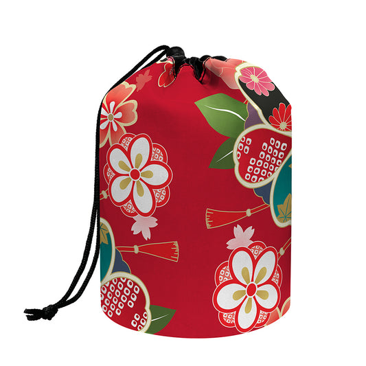 Japanese Kimono Pattern Print Drawstring Makeup Bag