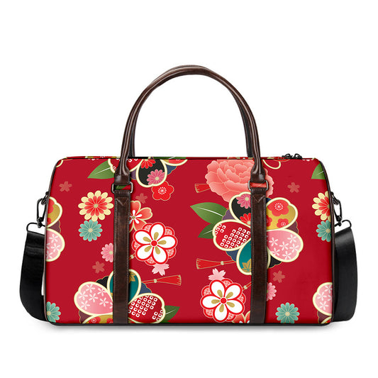 Japanese Kimono Pattern Print Duffle Bag