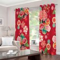 Japanese Kimono Pattern Print Extra Wide Grommet Curtains
