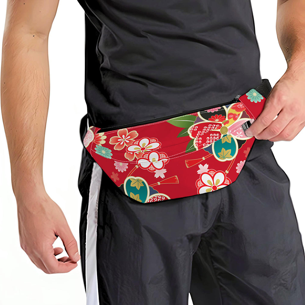Japanese Kimono Pattern Print Fanny Pack