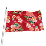 Japanese Kimono Pattern Print Flag
