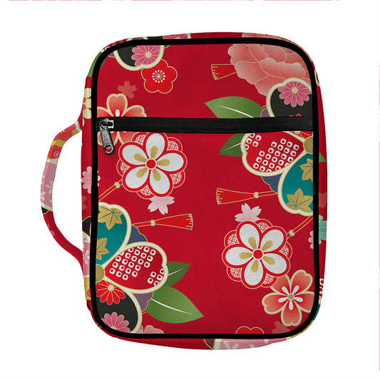 Japanese Kimono Pattern Print Front Pocket Bible Bag