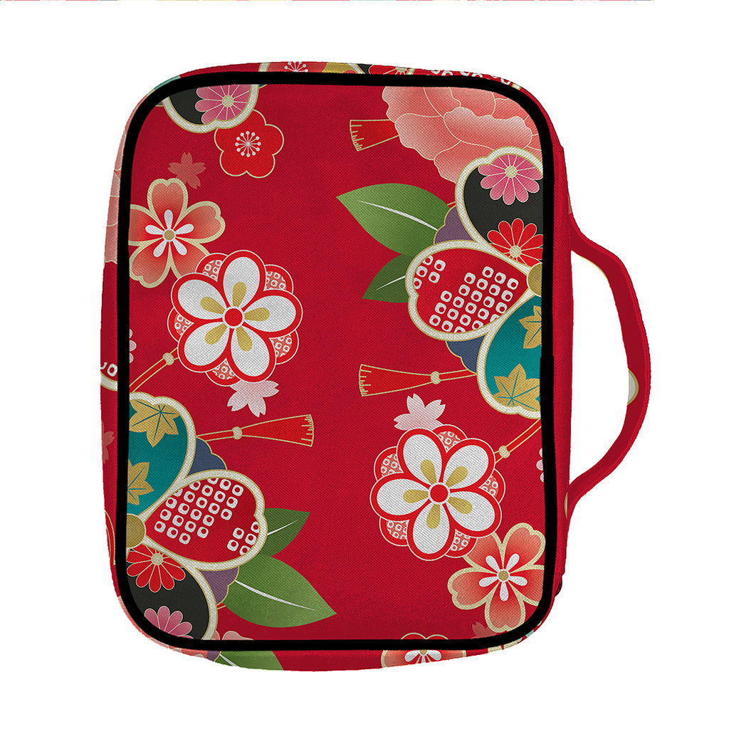 Japanese Kimono Pattern Print Front Pocket Bible Bag
