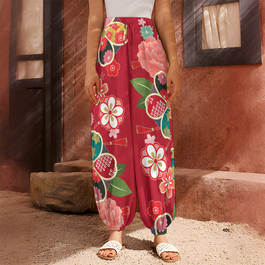 Japanese Kimono Pattern Print Harem Pants