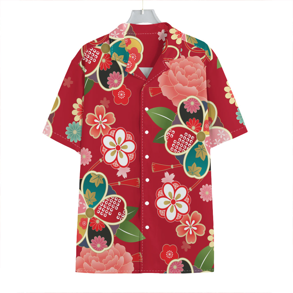 Japanese Kimono Pattern Print Hawaiian Shirt