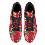 Japanese Kimono Pattern Print High Top Leather Sneakers