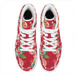 Japanese Kimono Pattern Print High Top Leather Sneakers