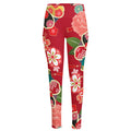 Japanese Kimono Pattern Print High-Waisted Pocket Leggings