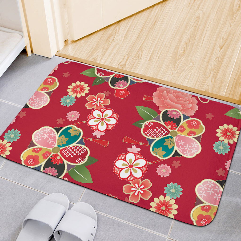 Japanese Kimono Pattern Print Indoor Door Mat