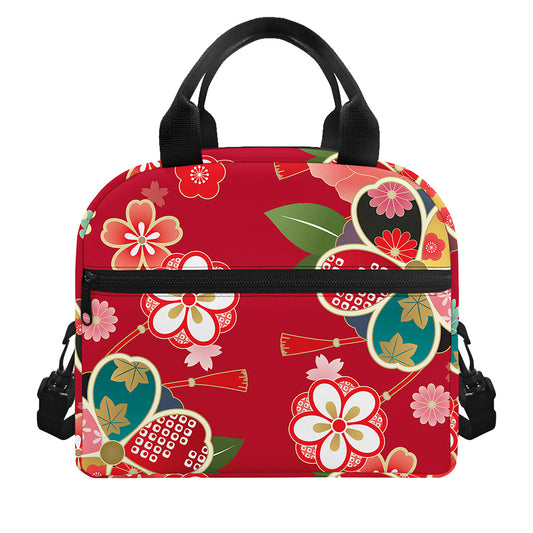 Japanese Kimono Pattern Print Insulated Lunch Bag