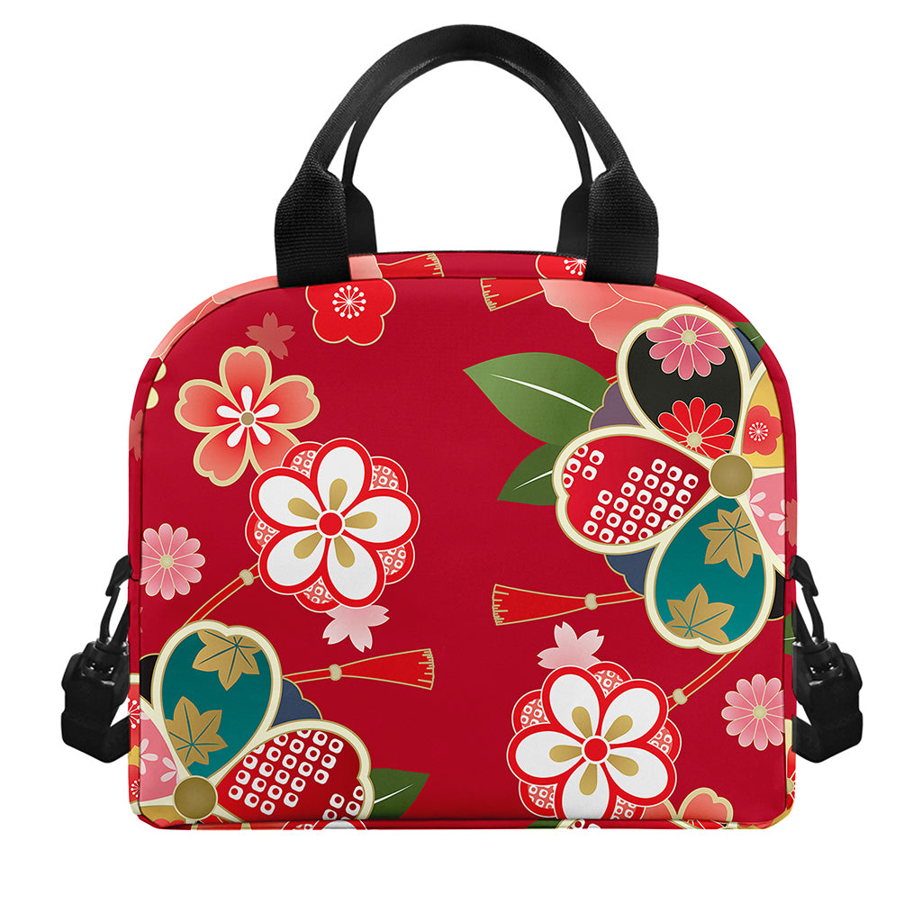 Japanese Kimono Pattern Print Insulated Lunch Bag