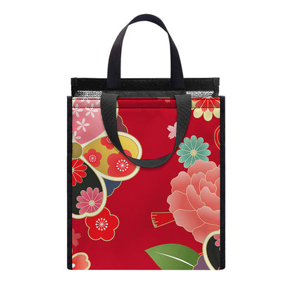 Japanese Kimono Pattern Print Insulated Lunch Tote