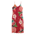 Japanese Kimono Pattern Print Jersey Midi Cami Dress
