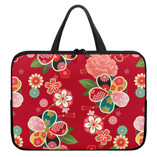 Japanese Kimono Pattern Print Laptop Sleeve With Handle