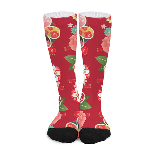 Japanese Kimono Pattern Print Long Socks