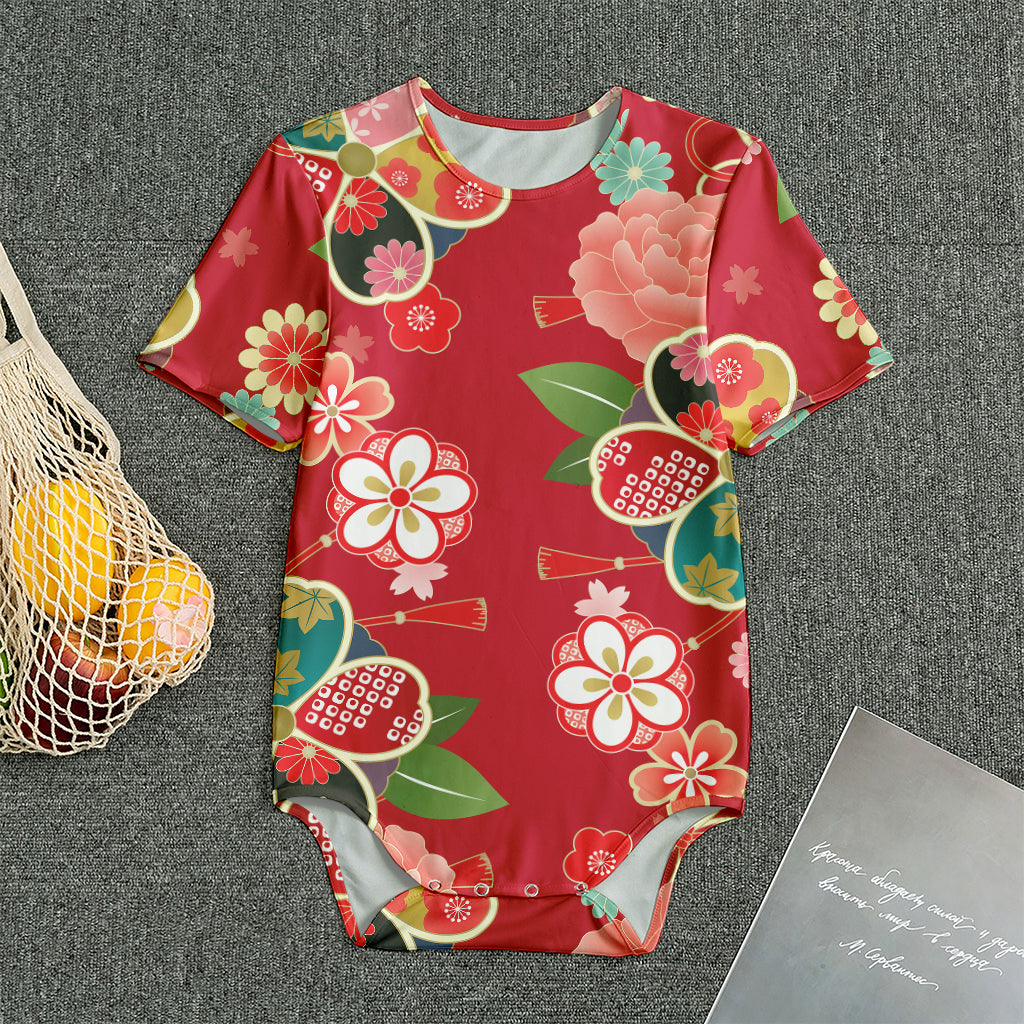 Japanese Kimono Pattern Print Men's Bodysuit
