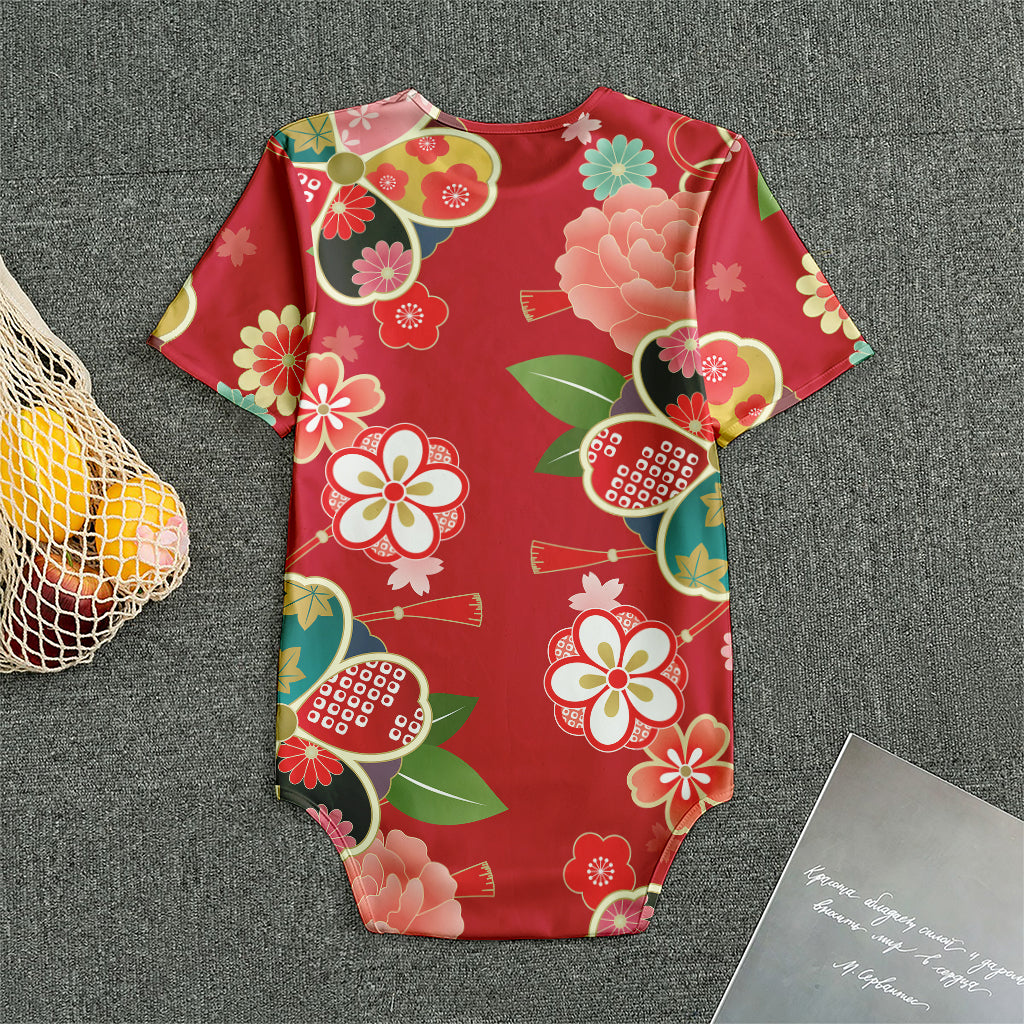 Japanese Kimono Pattern Print Men's Bodysuit