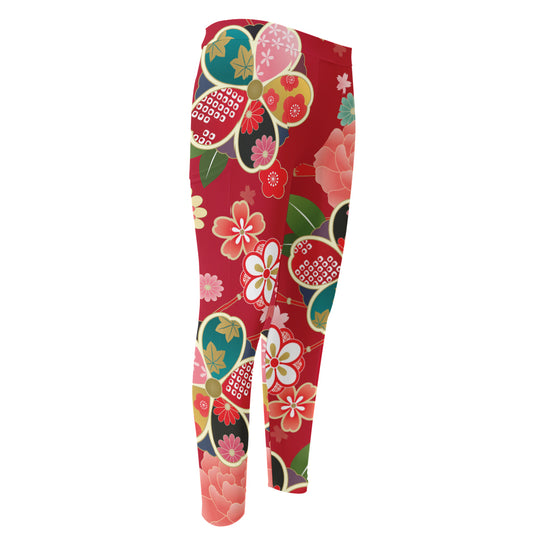 Japanese Kimono Pattern Print Men's Compression Pants