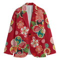 Japanese Kimono Pattern Print Men's Cotton Blazer