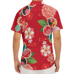 Japanese Kimono Pattern Print Men's Deep V-Neck Shirt