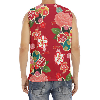 Japanese Kimono Pattern Print Men's Fitness Tank Top
