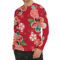 Japanese Kimono Pattern Print Men's Long Sleeve Rash Guard