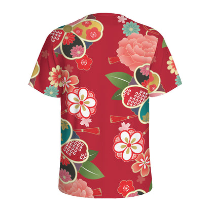 Japanese Kimono Pattern Print Men's Sports T-Shirt