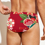 Japanese Kimono Pattern Print Men's Swim Briefs