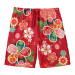Japanese Kimono Pattern Print Men's Swim Trunks