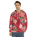 Japanese Kimono Pattern Print Men's Velvet Pullover Hoodie