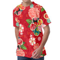 Japanese Kimono Pattern Print Men's Velvet T-Shirt