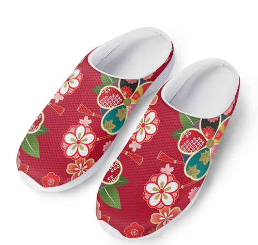 Japanese Kimono Pattern Print Mesh Casual Shoes